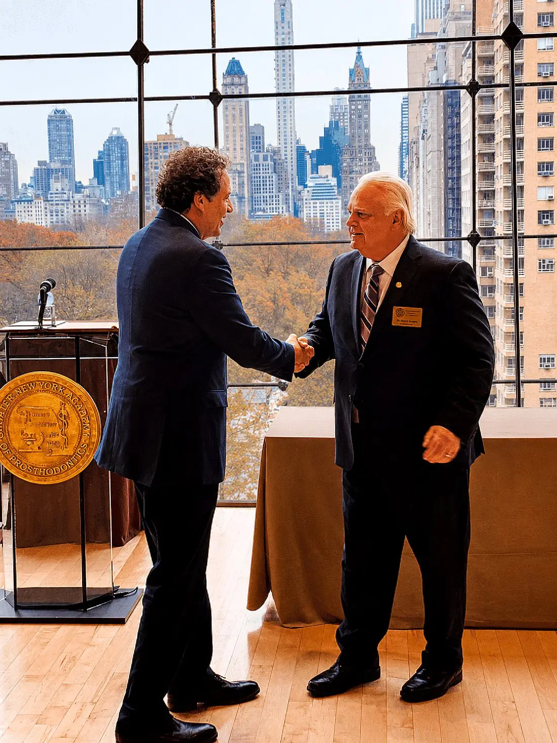 Dr. Albert J. Kurpis receiving Life Fellowship of the Greater New York Academy of Prosthodontics.